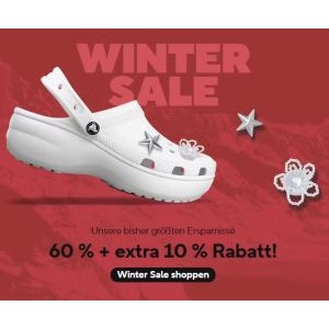 Crocs Onlineshop – bis zu 60% Rabatt im Sale + 10% Extra-Rabatt