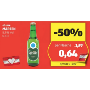 Gösser Radler Flasche um je 0,64 € statt 1,29 € bei Hofer