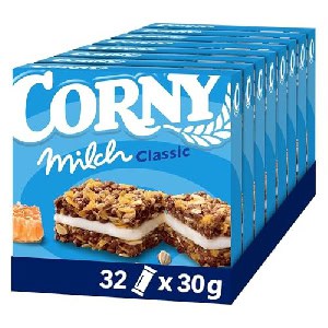 32x Corny Müsliriegel Milch “Classic” oder “Dark & White” 30g um 11,09 € statt 15,92 €