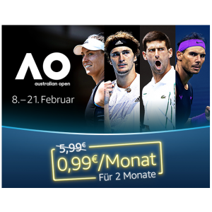 Eurosport Player um 0,99 € statt 5,99 € / Monat für die Australian Open!